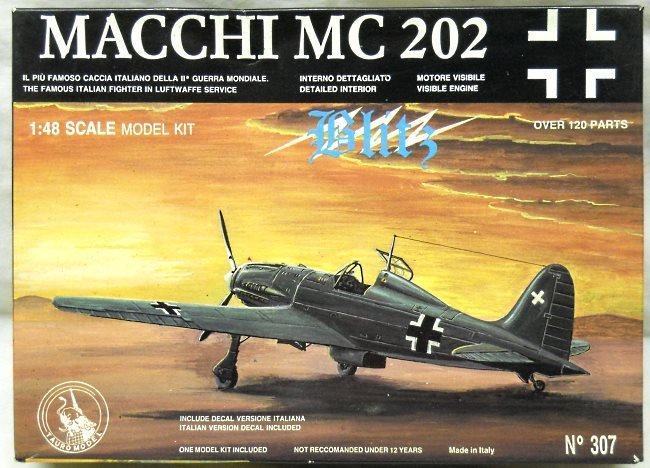 Tauro Model 1/48 Macchi MC-202 Folgore Blitz - Luftwaffe III Gr Caccia Miliano Bresso 1944 / Italian Air Force 396 Sq 154 Group Rhodes 1943, 307 plastic model kit